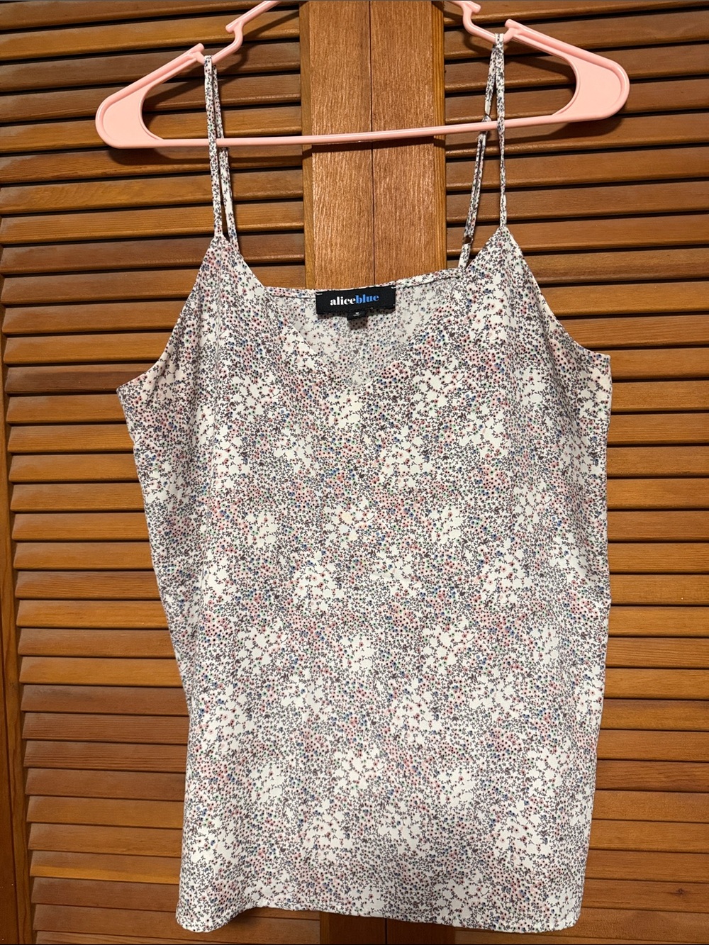 Alice Blue Cream Floral Ditsy-Print Spaghetti Strap Camisole